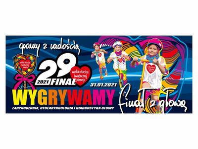 Alt= "Grafika przedstawiająca 29 finał zbiórki charytatywnej Wielkiej Orkiestry Świątecznej Pomocy."
