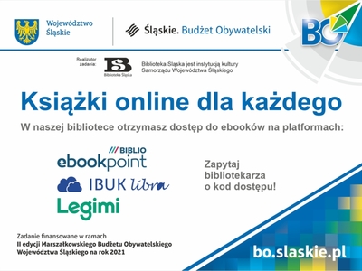 Alt="Plakat promujący akcję: Książki Online Dla Każdego"
