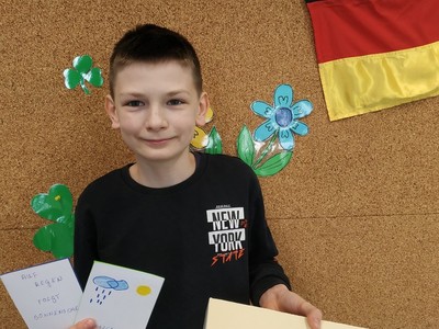 Alt="Zdjęcie przedstawia ucznia biorącego udział w Spielfabrik – etap szkolny Konkursu Wojewódzkiego."
