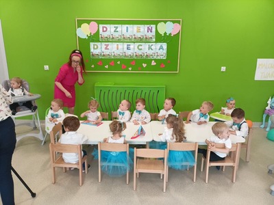 Alt="Zdjęcie przedstawia obchody Dnia Dziecka w Klubie Malucha w Ciasnej."