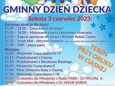 Alt="Plakat na Gminny Dzień Dziecka."