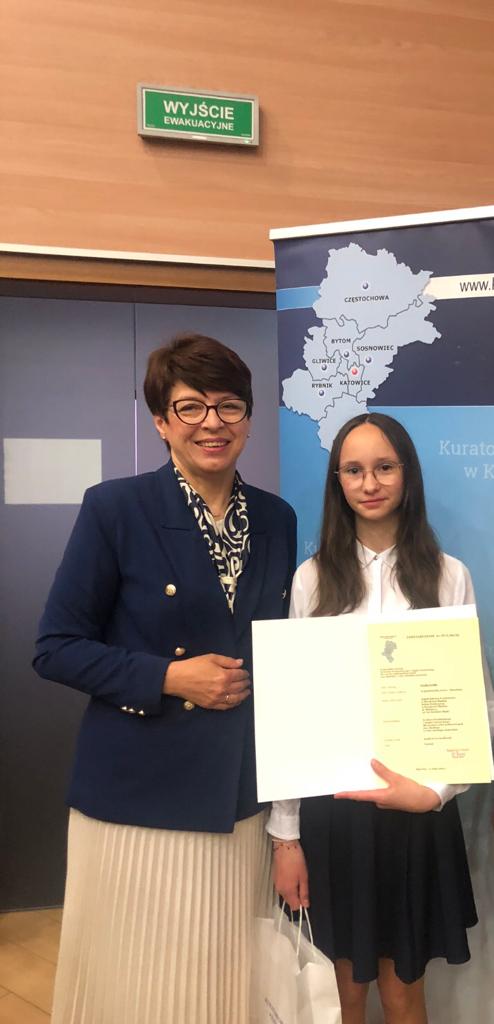 Alt="Laureatka Wojewódzkiego Konkursu Przedmiotowego z Niemieckiego."