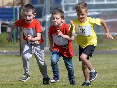 Alt="Zdjęcie przedstawia zawody przedszkolaków „SPRINTEM DO MARATONU”. Foto: R.Gruca"