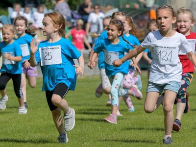 Alt="Zdjęcie przedstawia zawody przedszkolaków „SPRINTEM DO MARATONU”. Foto: R.Gruca"