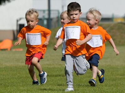 Alt="Zdjęcie przedstawia zawody przedszkolaków „SPRINTEM DO MARATONU”. Foto: R.Gruca"