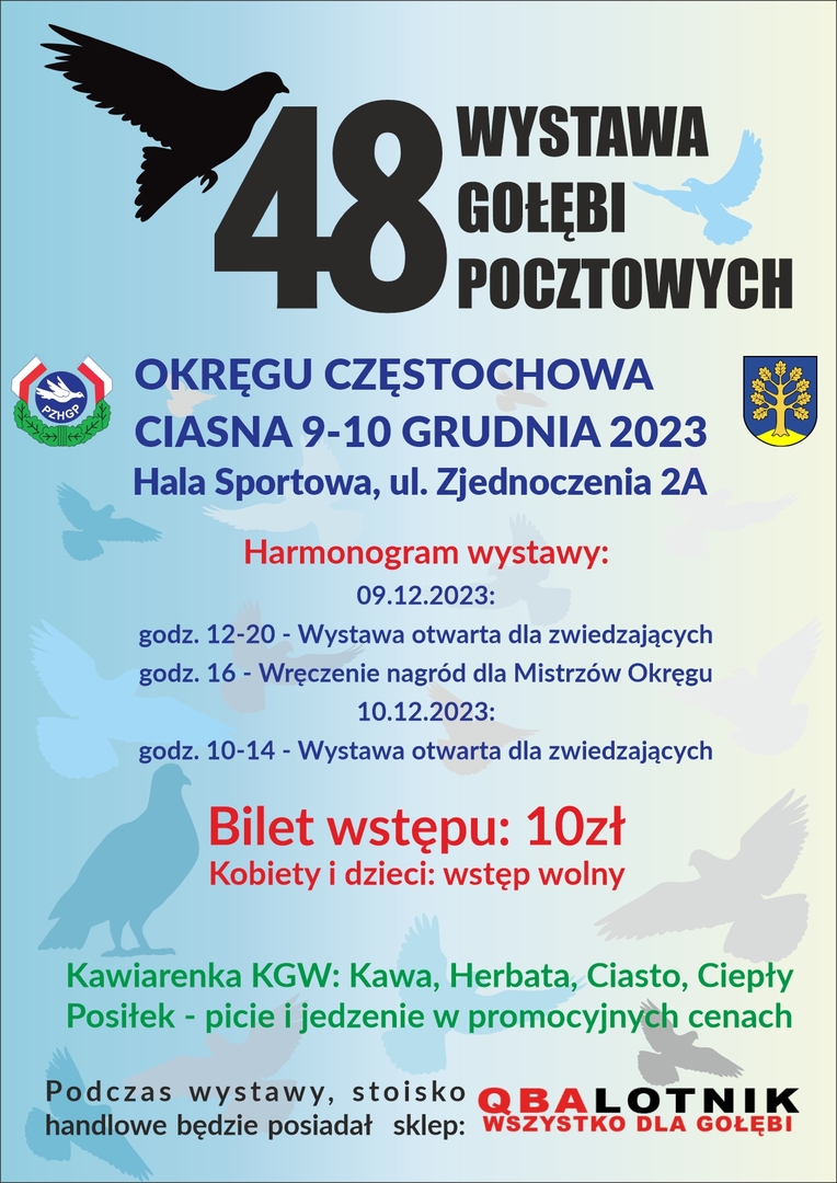 Alt="Plakat 48 Wystawy gołębi pocztowych. "