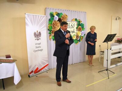 Alt="Zdjęcie przedstawia obchody Jubileuszy 50-, 55-, 60- i 65-lecia Pożycia Małżeńskiego w 2023 roku w Ciasnej."