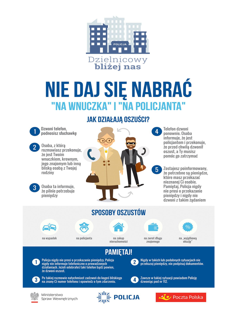 Alt="Plakat Policji Śląskiej o zagrożeniach wynikających z oszustw."