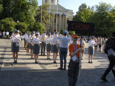 Alt="Zdjęcie przedstawia Gminną Orkiestrę Dętą w Ciasnej podczas Konkursu Orkiestr Dętych w Radomiu."