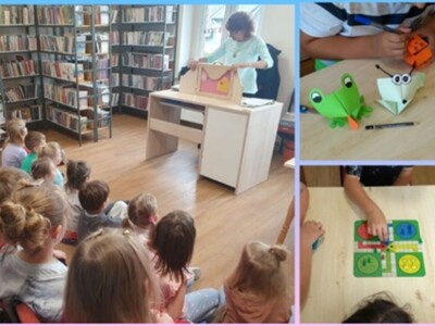 Alt="Zdjęcie przedstawia zajęcia podczas Tygodnia Bibliotek zorganizowane w Gminnej Bibliotece Publicznej w Ciasnej oraz jej filiach."