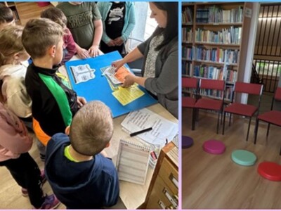 Alt="Zdjęcie przedstawia zajęcia podczas Tygodnia Bibliotek zorganizowane w Gminnej Bibliotece Publicznej w Ciasnej oraz jej filiach."
