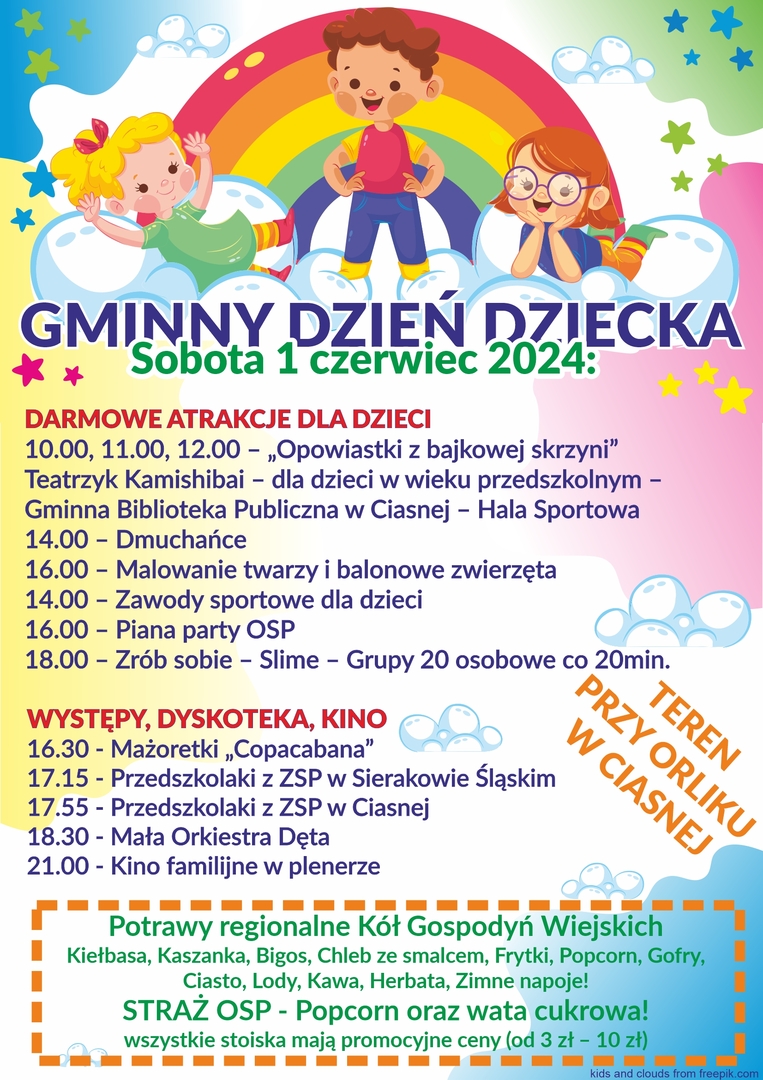 Alt="Plakat Gminny Dzień Dziecka 2024."