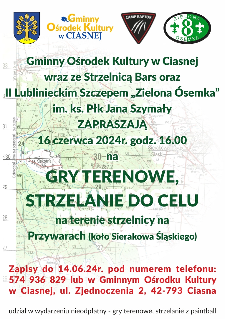 Alt="Plakat Gry Terenowe z Okazji Dni Gminy Ciasna 2024."