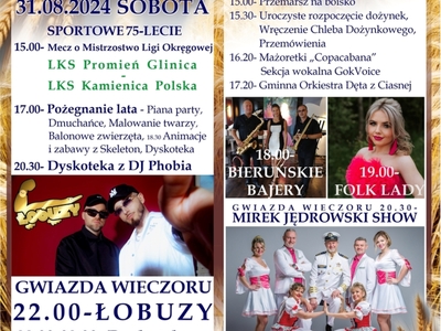 Alt="Plakat Dożynki Gminy Ciasna 2024r."