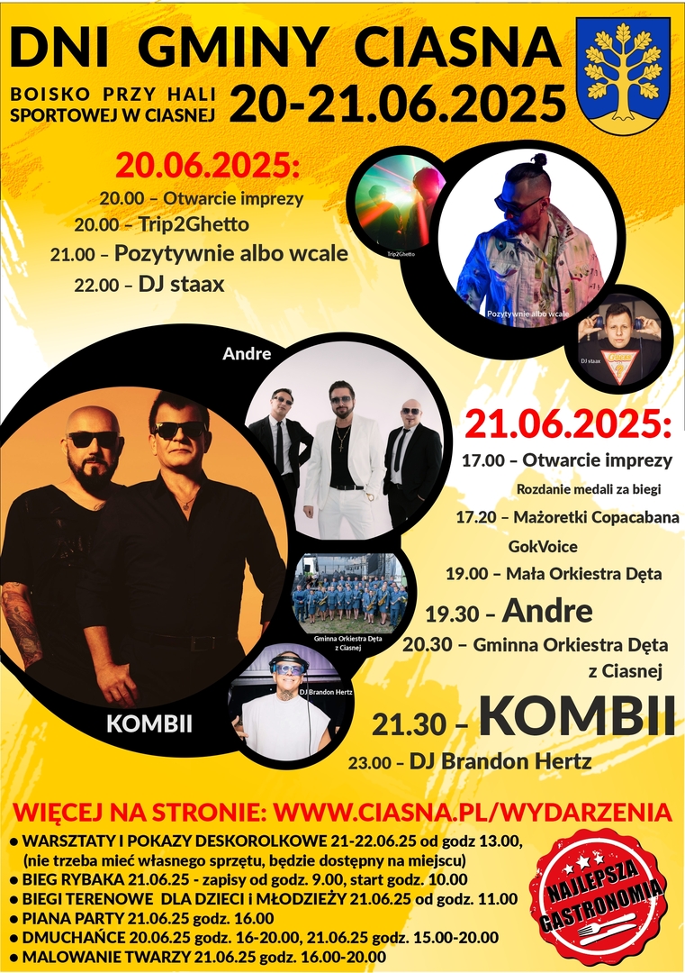 Alt="Plakat na Dni Gminy Ciasna 20-21.06.2025r."