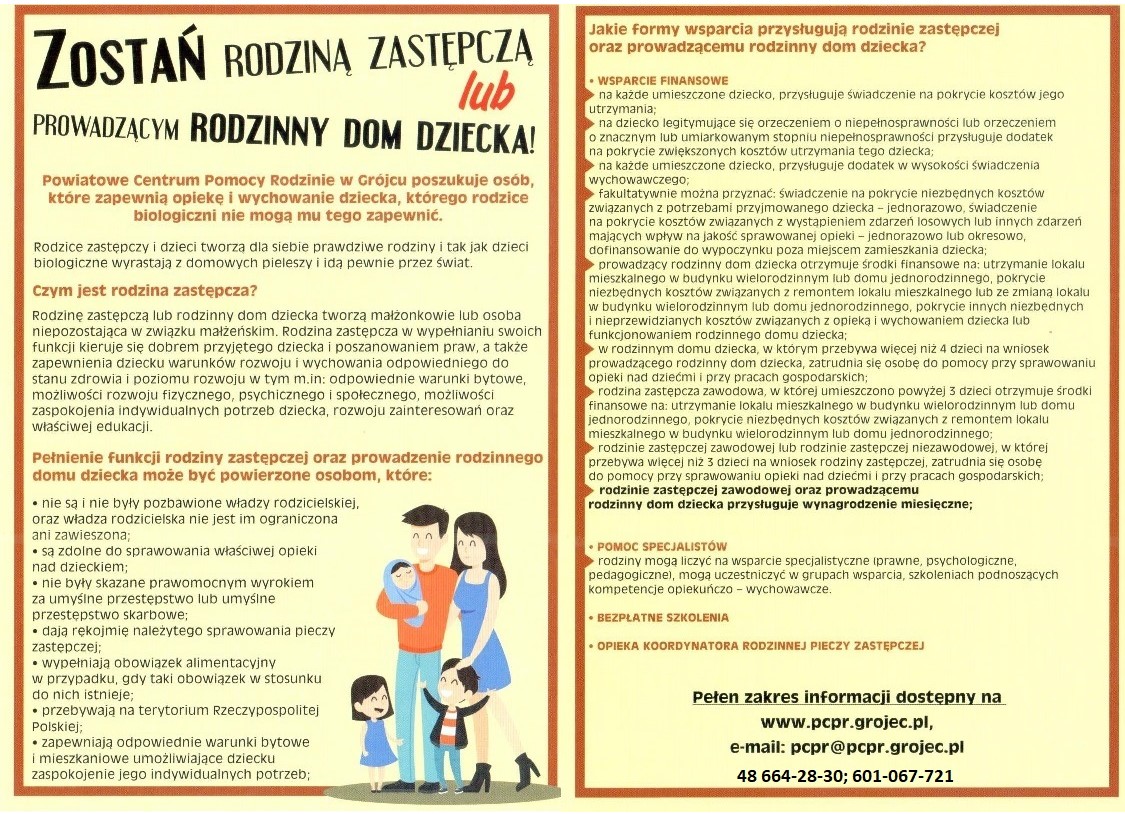 rodzina z dziećmi, informacja na temat rodziny zastępczej