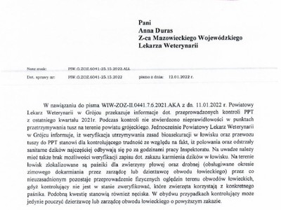 Informacja Inspekcji Weterynaryjnej dotycząca przeprowadzonych kontroli PPT