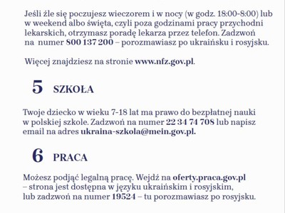 Informacje dla uchodźców