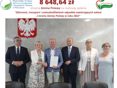 Podpisanie umowy na usuwanie azbestu.