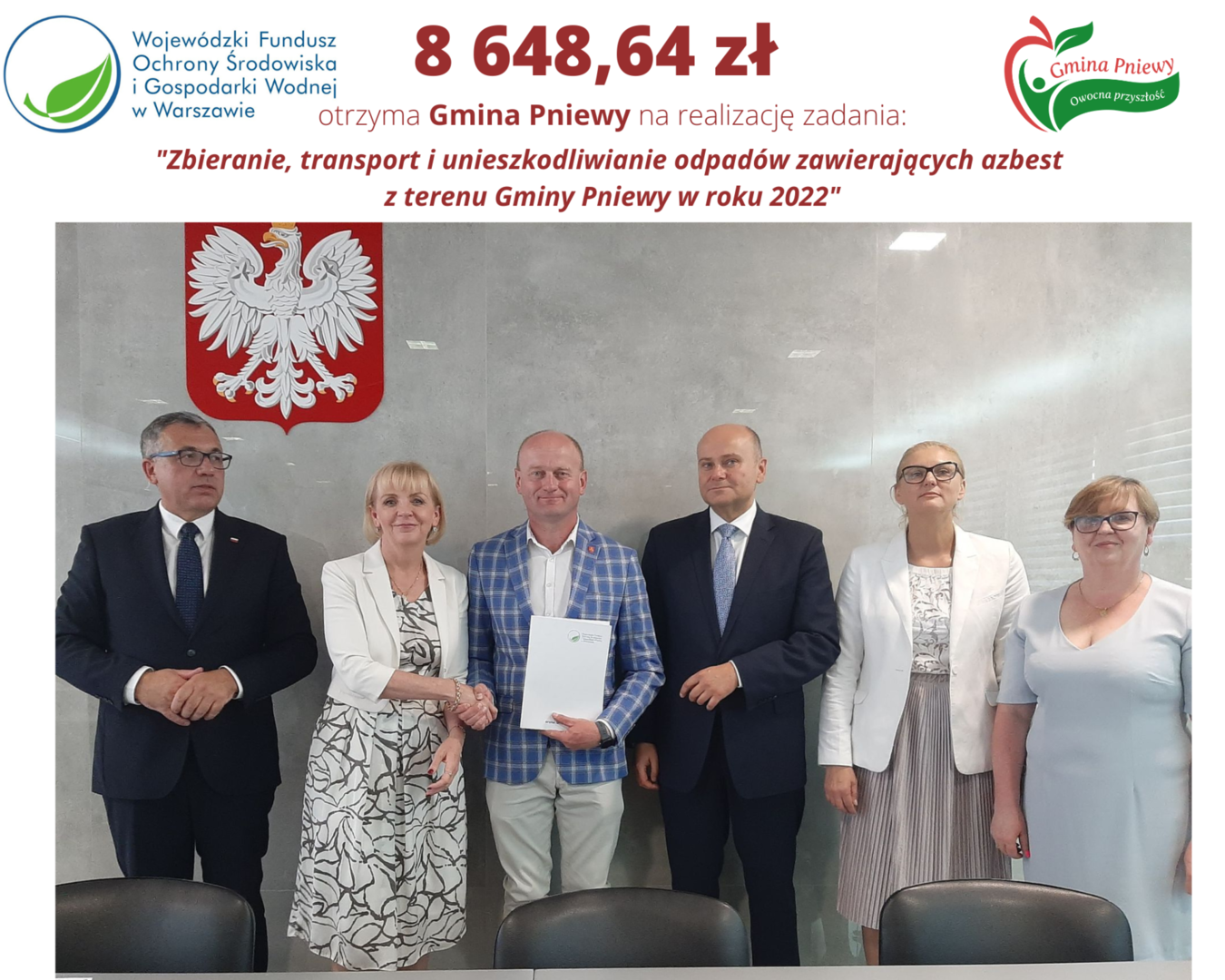 Podpisanie umowy na usuwanie azbestu.