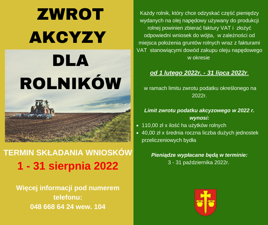 Informacja w sprawie zwrotu akcyzy