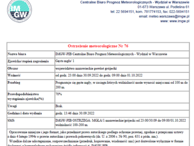 Ostrzeżenie meteorologiczne