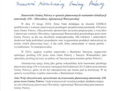 Stanowisko Wójta Gminy Pniewy
