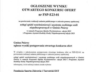 Wyniki konkursu
