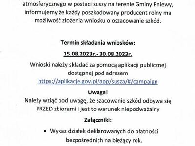 Informacja o suszy