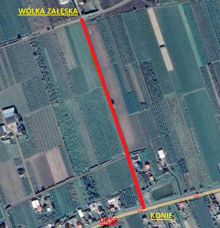 Mapka z zaznaczonym utrudnieniem.