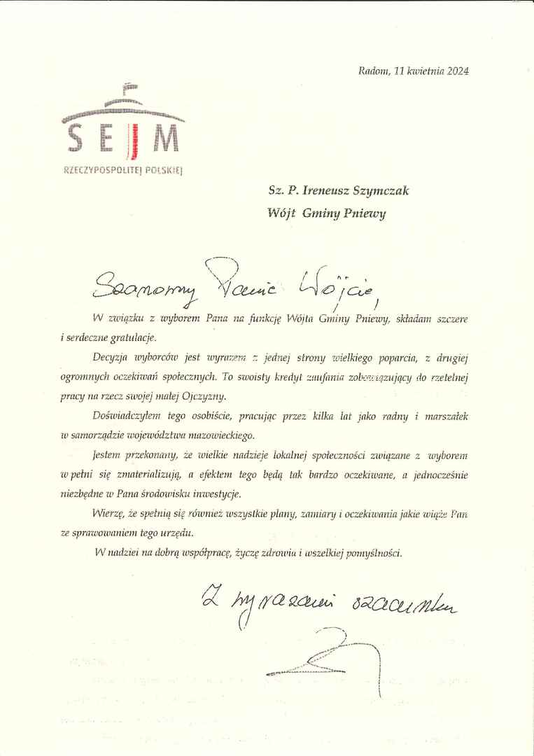 List gratulacyjny