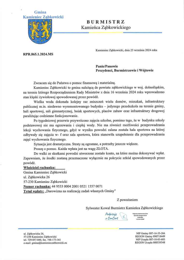 Treść apelu