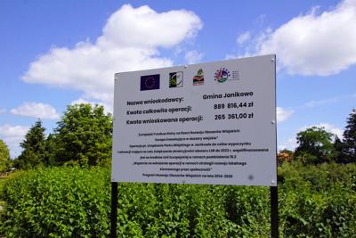 Tablica zawierająca informację o formie i wysokości dofinansowania