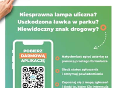 Plakat reklamowy aplkacji mMieszkaniec - mZgłoszenia