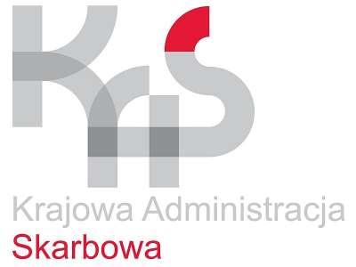 Logo Krajowej Administracji Skarbowej. Siwy napis KAS. Poniżej napis Krajowa Administracja Skarbowa.