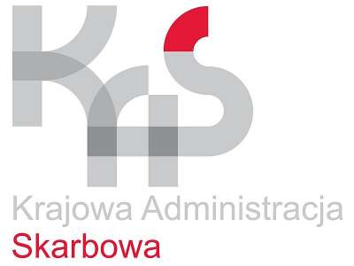 Logo Krajowej Administracji Skarbowej. Siwy napis KAS. Poniżej napis Krajowa Administracja Skarbowa.