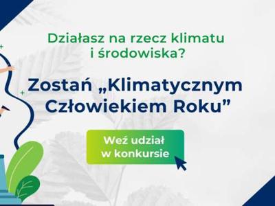 Baner reklamujący konkurs "Klimatyczny Człowiek Roku"