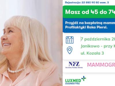 Baner reklamujący badania mammograficzne