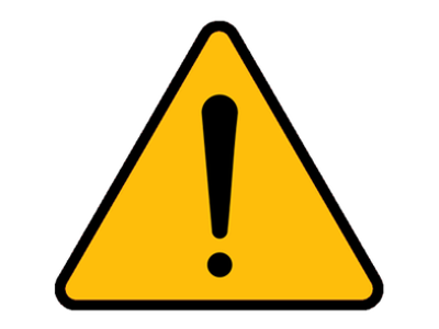 Znak ostrzegawczy - uwaga inne niebezpieczeństwa. Żółty, trójkąt z czarną obwódką i czarnym wykrzyknikiem pośrodku.