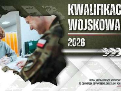 Baner promujący kwalifikację wojskową 2026.