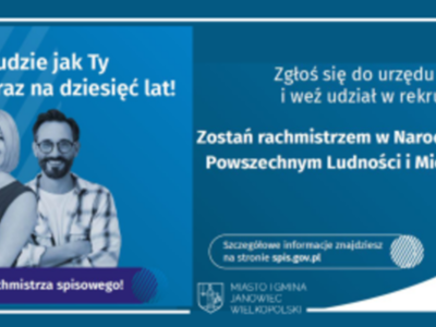 Baner reklamujący proces naboru na rachmistrza
