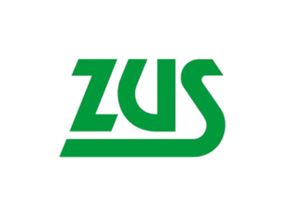 Logo ZUS - zielony napis ZUS