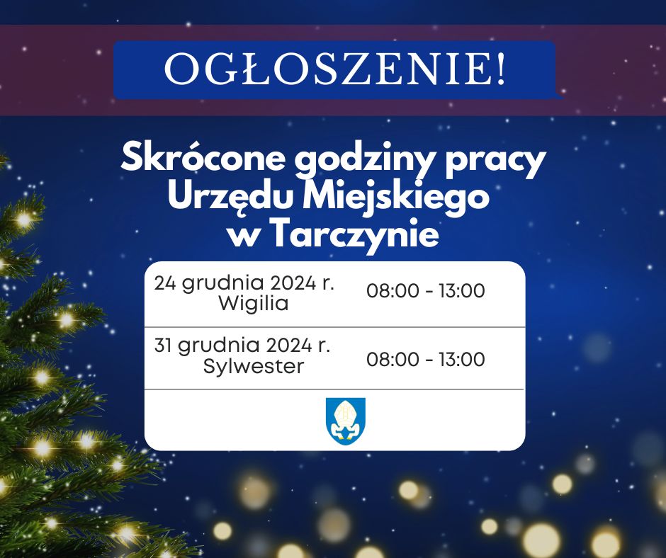 godziny pracy w wigilię i sylwestra