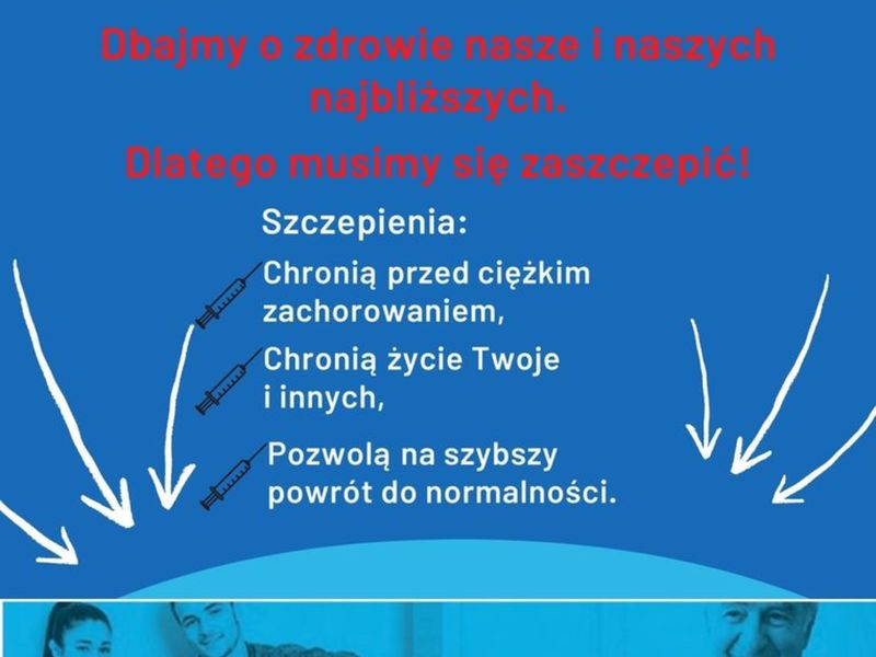 Plakat promujący szczepienia w Gminie Tarczyn