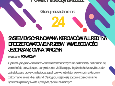 24. System Dyscyplinowania Kierowców "ALL RED" na drodze powiatowej nr 2855W w miejscowości Jeziorzany, gmina Tarczyn