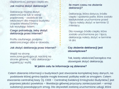 druga strona ulotki o Centralnej Ewidencji Emisyjności Budynków