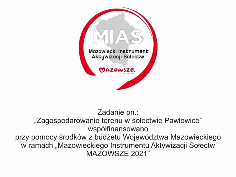tablica informacyjna MIAS Mazowsze w Pawłowicach