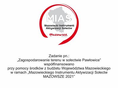 tablica informacyjna MIAS Mazowsze w Pawłowicach