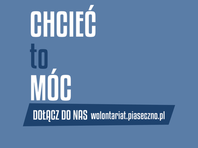 Plakat informacyjny Bazy Wolontariatu Powiatu Piaseczyńskiego.
