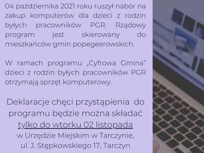 plakat z informacjami
